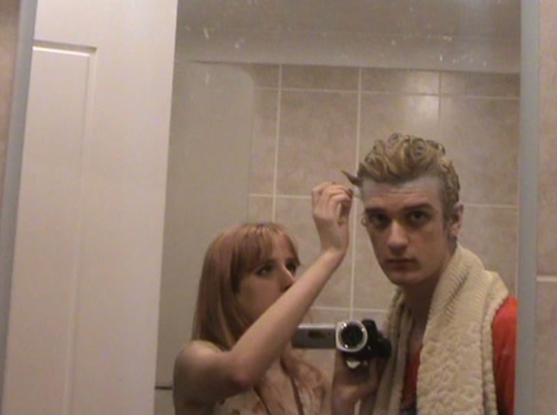 Mimi assessing the bleach's progress